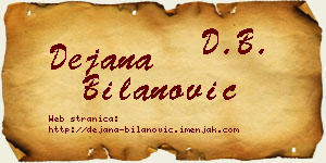 Dejana Bilanović vizit kartica